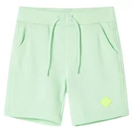 Spodenki damskie - Szorty dziecięce ze sznurkiem ściągającym, jasnozielone, 128 - miniaturka - grafika 1