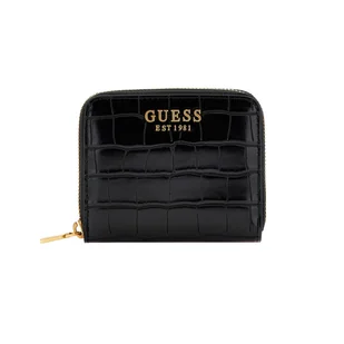 Damski Portfel GUESS LAUREL SLG SMALL ZIP AROUND SWCX8500370-BLA – Czarny - Portfele - miniaturka - grafika 1