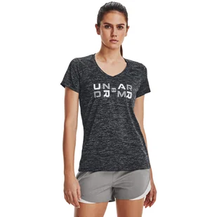 Damska Koszulka z krótkim rękawem UNDER ARMOUR TECH TWIST GRAPHIC SSV 1377204-001 – Czarny - Koszulki i topy damskie - miniaturka - grafika 1