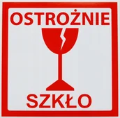 Etykiety do drukarek - Naklejki etykiety Ostrożnie SZKłO /100 szt./ 97x97 - miniaturka - grafika 1