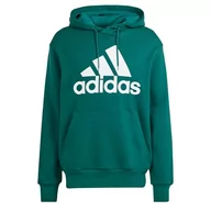 Bluzy męskie - adidas Męska bluza z kapturem Essentials French Terry Big Logo, Zielony (Collegiate Green), S - miniaturka - grafika 1