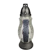 Lampiony i znicze - Znicz szklany z wkładem czarny-satyna 44h - miniaturka - grafika 1