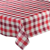 Obrusy i serwetki - Obrus Plamoodporny Druk Czerwona Krata Okrągły-śr. 130 cm - miniaturka - grafika 1
