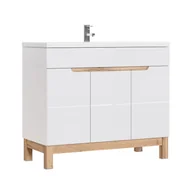 Szafki łazienkowe - Szafka z Umywalką 825 Bali White Comad Biały Kasai, Biel Alpejska, Dąb Wotan - miniaturka - grafika 1