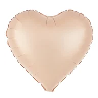 Balony i akcesoria - Balon foliowy serce matowy jasny karmelowy 45cm - miniaturka - grafika 1