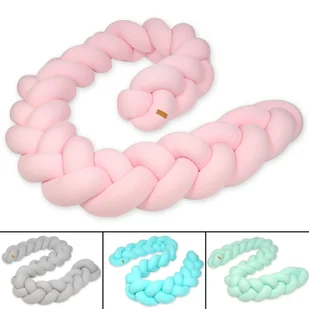 Pleciony ochraniacz do łóżeczka, warkocz, poduszka ok. 3,5 m Pleciony ochraniacz do łóżeczka, warkocz, poduszka ok. 3,5 m (wzór: szary) - Łóżeczka i kojce - miniaturka - grafika 1