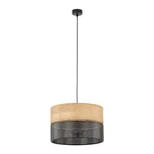 Lampy sufitowe - Nicol D38 lampa wisząca 1xE27 czarna/dąb 4799 - miniaturka - grafika 1