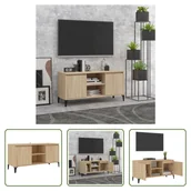 Szafki RTV - The Living Store Szafka RTV z metalowymi nogami dąb sonoma 103,5x35x50 cm - miniaturka - grafika 1