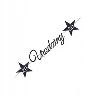 Dekoracje sali - GIRLANDA BANER URODZINOWA 20 LAT CZARNA GWIAZDKI DEKORACJA NAPIS URODZINY - miniaturka - grafika 1