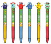 Długopisy - St.Right, Długopis wymazywalny automatyczny z ergonomicznym uchwytem Night cute eyes, mix wzorów - miniaturka - grafika 1