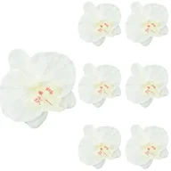 Sztuczne kwiaty - Storczyk Satyna Główka Wyrobowa Kremowa 6 szt - miniaturka - grafika 1