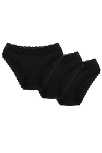 Wol-Bar Soft Lovely 3-pak czarny S Majtki figi - Majtki damskie - miniaturka - grafika 1