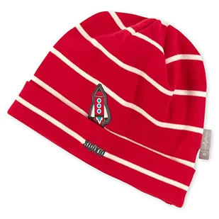 Sigikid Niemowlęta chłopcy Beanie czapka beanie, czerwona/biała, 38 - Czapki damskie - miniaturka - grafika 1