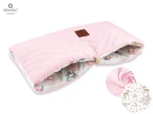 Akcesoria do wózków - Mufka Do Wózka Velvet Pikowany Róż + Słodka Sarenka Róż - miniaturka - grafika 1