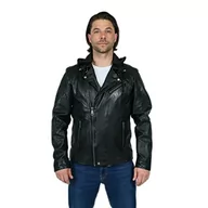 Kurtki męskie - Freaky Nation Męska kurtka skórzana Top10-FN czarna, L - miniaturka - grafika 1