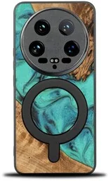 Bewood Drewniane etui Unique - Turquoise do MagSafe do Xiaomi 14 Ultra - Etui i futerały do telefonów - miniaturka - grafika 1
