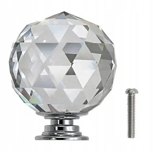 Gałka Meblowa KRYSZTAŁOWA okrągła - przezroczysta srebrna podstawa (Legret) - Meble modułowe i akcesoria - miniaturka - grafika 1