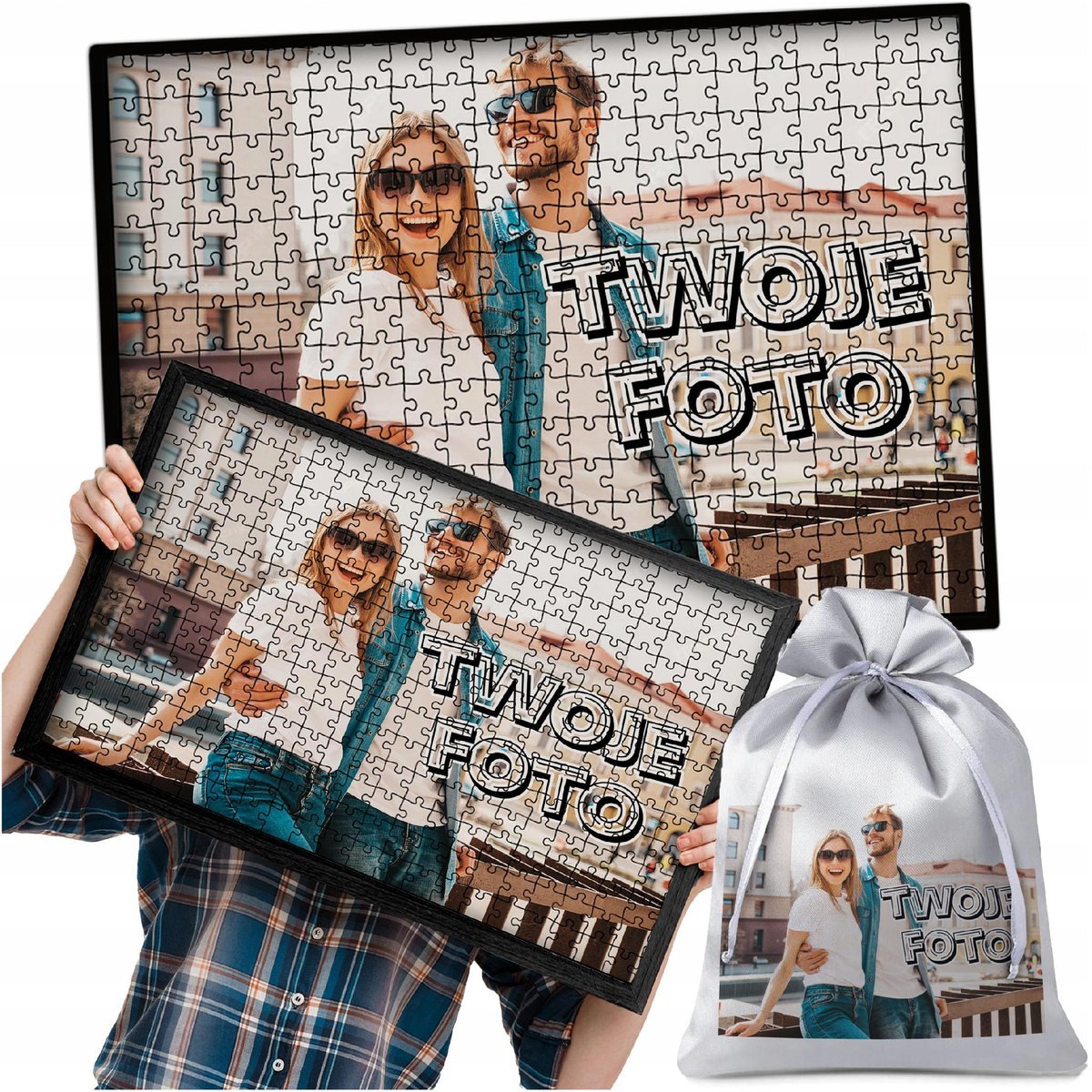FOTO PUZZLE WŁASNE ZDJĘCIE FOTO 300 el W RAMCE PREZENT NA URODZINY Y4