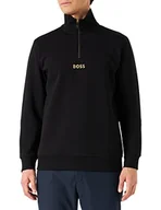 Bluzy męskie - BOSS Męska bluza 1 dżersej, czarny1, M - miniaturka - grafika 1