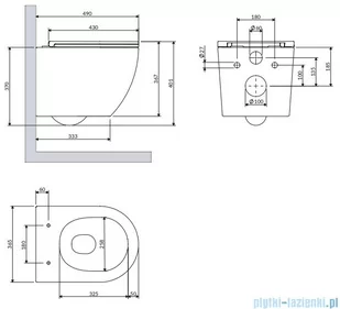 Omnires Ottawa Silent Power™ miska WC wisząca + deska wolnoopadająca biały mat OTTAWASPXMWBM - Kompakty WC - miniaturka - grafika 2