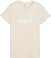 Koszulki i topy damskie - Koszulka damska Puma ESS No.1 Logo Tee beżowa 682371 87 S - miniaturka - grafika 1