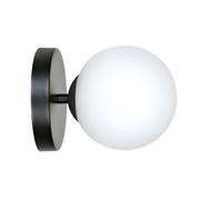 Lampy ścienne - Emibig Lighting czarno-biała lampa ścienna szklana kula BIOR K1 BLACK 1020/K1 nowoczesny minimalistyczny kinkiet 1020/K1 - miniaturka - grafika 1