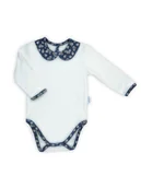 Body dla niemowląt - Niemowlęce body bawełniane z długim rękawem kremowe Nicol,r.86 - miniaturka - grafika 1
