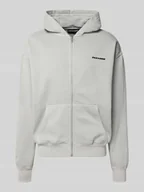 Bluzy męskie - Bluza rozpinana o kroju oversized z kapturem i wyhaftowanym logo - miniaturka - grafika 1