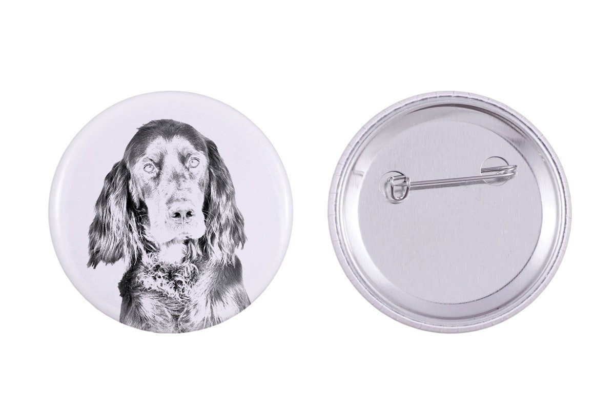 Seter szkocki, Gordon setter - przypinka z twoim psem, dodaj własne foto, marka Art-Dog