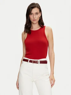 Tommy Hilfiger Top WW0WW38635 Czerwony Slim Fit - Koszulki i topy damskie - miniaturka - grafika 1