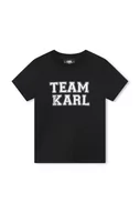 Koszulki dla chłopców - Karl Lagerfeld t-shirt bawełniany dziecięcy kolor czarny z nadrukiem - miniaturka - grafika 1