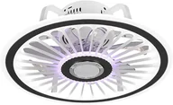 Wentylatory sufitowe - Wentylator sufitowy z oświetleniem Nowoczesne ultracienkie lampy sufitowe LED Wentylatory sufitowe z funkcją ściemniania (czarny) - miniaturka - grafika 1