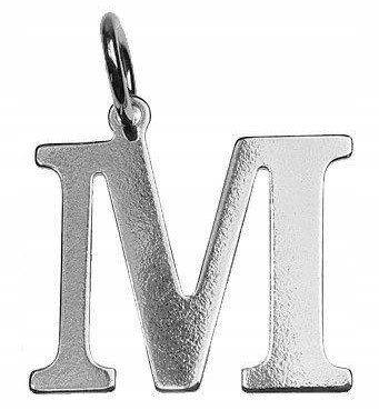 Srebrny wisiorek zawieszka literka M duża litera M SREBRO 925