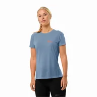 Koszulki i topy damskie - Damski t-shirt Jack Wolfskin VONNAN S/S T W elemental blue - XS - miniaturka - grafika 1