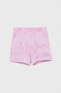 Spodnie i spodenki dla dziewczynek - GAP szorty dziecięce kolor fioletowy wzorzyste - Gap - grafika 1