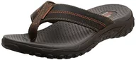 Klapki i japonki męskie - Skechers Męskie klapki Reggae Cobano, Skóra brązowa, 42 EU - miniaturka - grafika 1