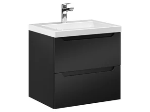 Szafka Wisząca Z Umywalką ETH 50 cm - Czarny Mat - Szafki łazienkowe - miniaturka - grafika 1