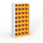 Szafy i regały magazynowe - B2B Partner Metalowy regał z plastikowymi pojemnikami 555317 - miniaturka - grafika 1