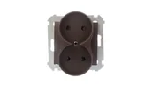 Gniazdka elektryczne - Kontakt Simon KONTAKT - Gniazdo 2x2P brąz mat DG2MZ.01/46 SIMON54 - miniaturka - grafika 1