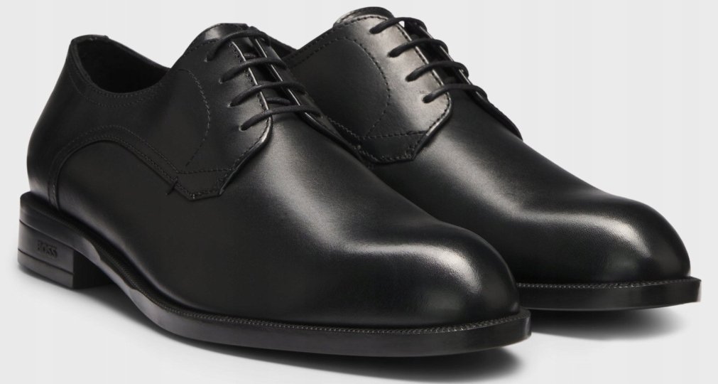 BOSS PÓŁBUTY MĘSKIE SKÓRZANE CZARNE ELEGANCKIE 43 16GA