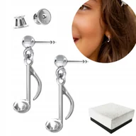 Biżuteria dla dzieci - Kolczyki Nutki dla Dziewczynki Kolczyki Nuta Nutka Srebro 925 PREZENT - miniaturka - grafika 1