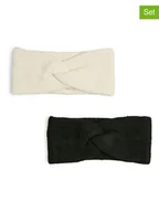 Czapki damskie - Pieces Opaski (2 szt.) w kolorze kremowym i czarnym na czoło - miniaturka - grafika 1