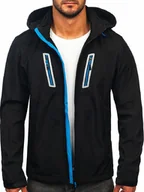 Kurtki męskie - Czarna kurtka męska przejściowa softshell Denley HSS036 - miniaturka - grafika 1