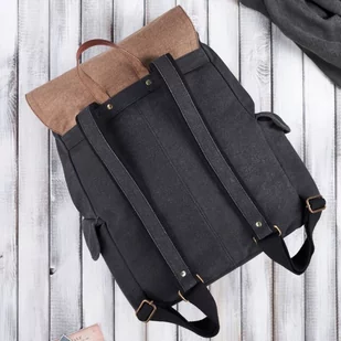 PLECAK MĘSKI NA LAPTOPA A4 ZE SKÓRY WEGAŃSKIEJ PAOLO PERUZZI E-03-MC - Torby na laptopy - miniaturka - grafika 3