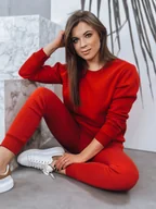 Dresy damskie - Komplet damski dresowy FITT czerwony Dstreet AY0794-L - miniaturka - grafika 1