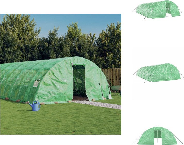 vidaXL Szklarnia z ramą stalową zielona 50 m² 10x5x2,3 m - Szklarnie