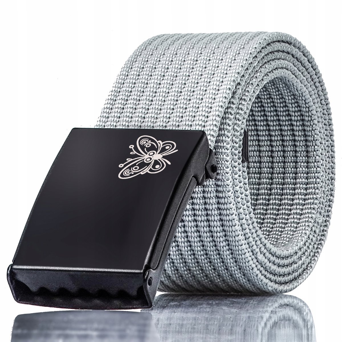 PARCIANY PASEK jasny szary DAMSKI 115CM KLAMRA