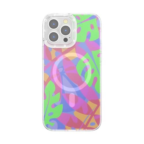 PopSockets iPhone 13 Pro Max uchwyt kompatybilny z MagSafe, etui na telefon iPhone 13 Pro Max, kompatybilne z bezprzewodowym ładowaniem, tylko etui - Boca Palms różowe