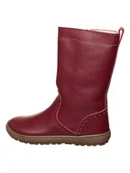 Kozaki damskie - kmins Skórzane kozaki zimowe w kolorze ciemnoczerwonym - miniaturka - grafika 1