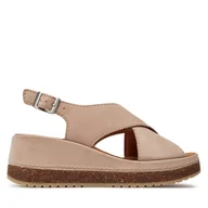Sandały damskie - Sandały Clarks Kassanda Step 26177302 Sand Nubuck - miniaturka - grafika 1
